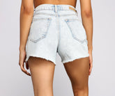 Short mom taille haute effiloché